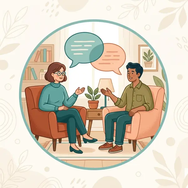 Terapiformer - illustration av KBT, ACT och EMDR